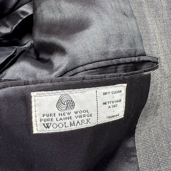 Vintage Pierre Balmain Blazer 44L Gray Suit Jacket Business Casual Modern Office - Picture 11 of 16